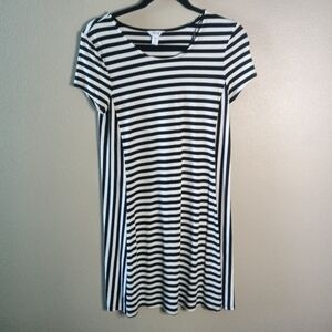 🦋 Intro Striped Slip Dress Black and White Petite PS